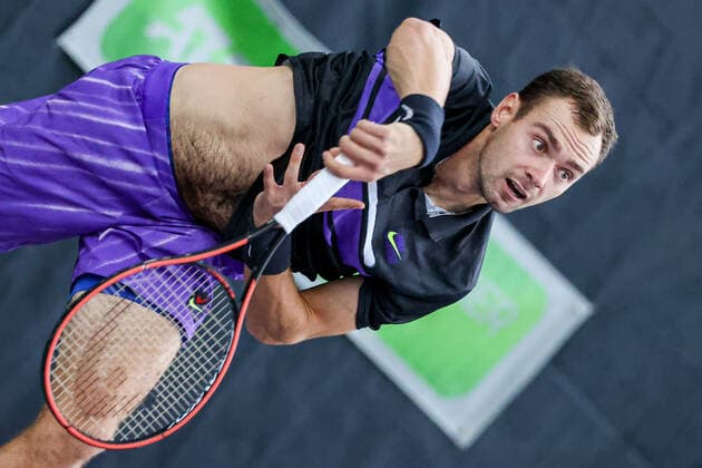 In the picture Roman SAFIULLIN RUS TENNIS CHALLENGER HAMBURG presented by TANNENHOF, Hamburg, Hamburg Tennis Association, 27 10 2020,