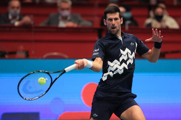 Novak Djokovic SRB Tennis FIRST BENCH OPEN 2020 ATP 500 Stadthalle Vienna Austria 27 October 2020 Â Copyright: xJuergenxHasenkopfx