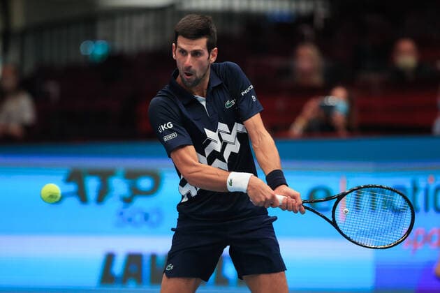 Novak Djokovic SRB Tennis FIRST BENCH OPEN 2020 ATP 500 Stadthalle Vienna Austria 27 October 2020 Â Copyright: xJuergenxHasenkopfx