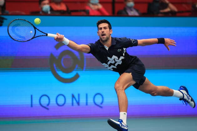 Novak Djokovic SRB Tennis FIRST BENCH OPEN 2020 ATP 500 Stadthalle Vienna Austria 27 October 2020 Â Copyright: xJuergenxHasenkopfx