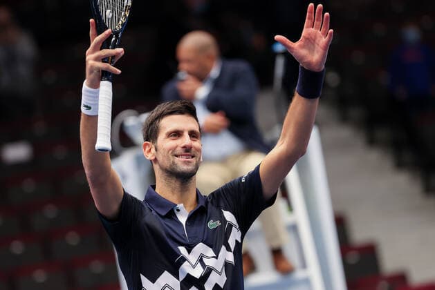 TENNIS - ATP, Tennis Herren Erste Bank Open VIENNA,AUSTRIA,27.OCT.20 - TENNIS - ATP World Tour, Erste Bank Open. Image shows the rejoicing of Novak Djokovic (SRB). GEPAxpictures xChristianxWalgram