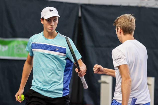In the picture Benito SANCHEZ MARTINEZ GER and Cedrik Marcel STEBE GER TENNIS CHALLENGER HAMBURG presented by TANNENHOF, Hamburg, DTB Stützpunkt Hamburg, 28 10 2020
