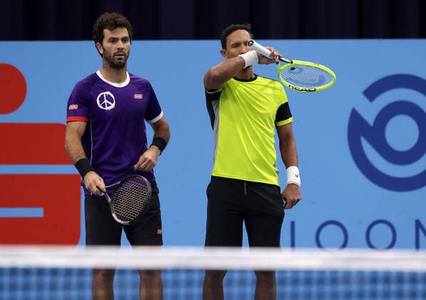 TENNIS - ATP, Tennis Herren Erste Bank Open VIENNA,AUSTRIA,28.OCT.20 - TENNIS - ATP World Tour, Erste Bank Open. Image shows Jean-Julien Rojer (NED) and Raven Klaasen (RSA). GEPAxpictures xWalterxLuger