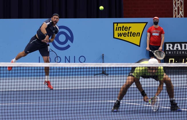 TENNIS - ATP, Tennis Herren Erste Bank Open VIENNA,AUSTRIA,28.OCT.20 - TENNIS - ATP World Tour, Erste Bank Open. Image shows Lukasz Kubot (POL) and Marcelo Melo (BRA). GEPAxpictures xWalterxLuger