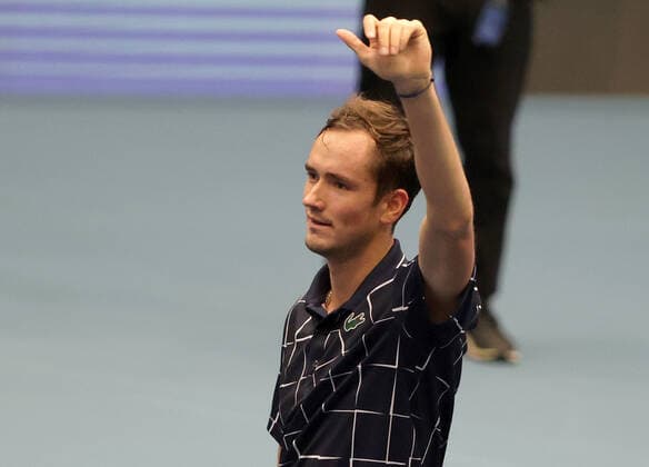 TENNIS - ATP, Tennis Herren Erste Bank Open VIENNA,AUSTRIA,28.OCT.20 - TENNIS - ATP World Tour, Erste Bank Open. Image shows the rejoicing of Daniil Medvedev (RUS). GEPAxpictures xWalterxLuger