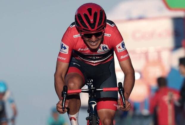 Ecuadorian Richard Carapaz of Ineos team finishes in the second place during the 8th stage of La Vuelta cycling race between Logrono and the Hill of Moncalvillo in La Rioja nrothern of Spain on 28 October 2020. 8th stage of La Vuelta cycling race !ACHTUNG: NUR REDAKTIONELLE NUTZUNG!  Copyright: xKikoxHuescax GRAF9691 20201028-637395035144924576