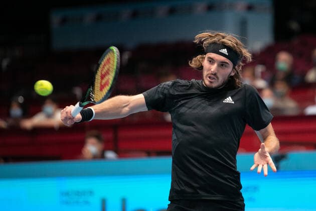 Stefanos Tsitsipas Tennis FIRST BENCH OPEN 2020 ATP 500 Stadthalle Vienna Austria 28 October 2020 Â Copyright: xJuergenxHasenkopfx