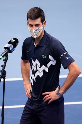TENNIS - ATP, Tennis Herren Erste Bank Open VIENNA,AUSTRIA,28.OCT.20 - TENNIS - ATP World Tour, Erste Bank Open. Image shows Novak Djokovic (SRB) wearing a facemask. GEPAxpictures xChristianxWalgram