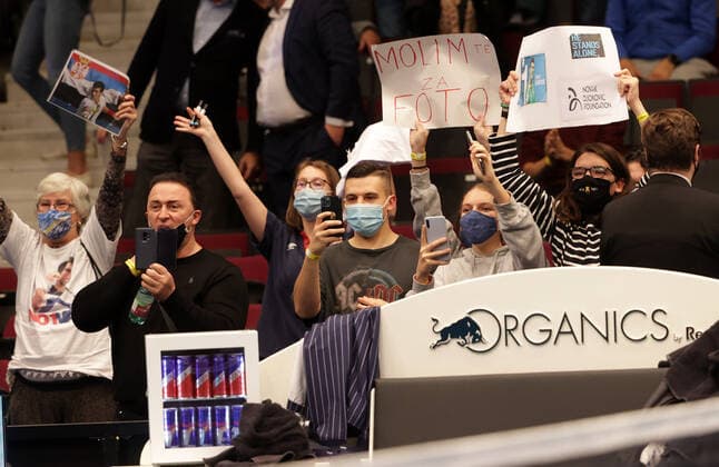 TENNIS - ATP, Tennis Herren Erste Bank Open VIENNA,AUSTRIA,28.OCT.20 - TENNIS - ATP World Tour, Erste Bank Open. Image shows fans of Novak Djokovic (SRB). GEPAxpictures xWalterxLuger