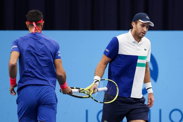 TENNIS - ATP, Tennis Herren Erste Bank Open VIENNA,AUSTRIA,28.OCT.20 - TENNIS - ATP World Tour, Erste Bank Open. Image shows Robert Farah (COL) and Fabrice Martin (FRA). GEPAxpictures xChristianxWalgram