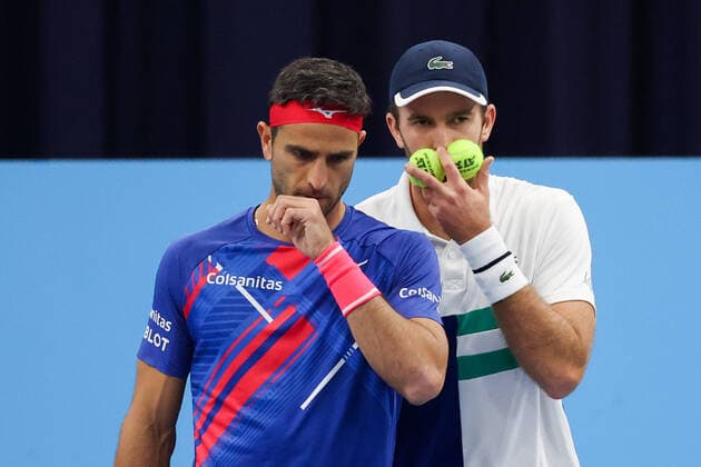 TENNIS - ATP, Tennis Herren Erste Bank Open VIENNA,AUSTRIA,28.OCT.20 - TENNIS - ATP World Tour, Erste Bank Open. Image shows Robert Farah (COL) and Fabrice Martin (FRA). GEPAxpictures xChristianxWalgram