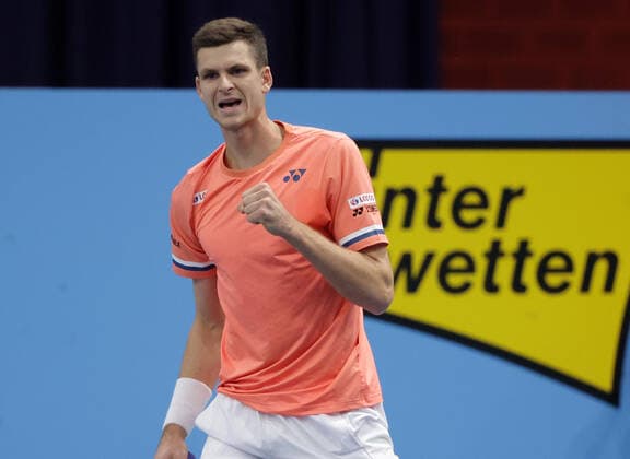TENNIS - ATP, Tennis Herren Erste Bank Open VIENNA,AUSTRIA,29.OCT.20 - TENNIS - ATP World Tour, Erste Bank Open. Image shows the rejoicing of Hubert Hurkacz (POL). GEPAxpictures xWalterxLuger