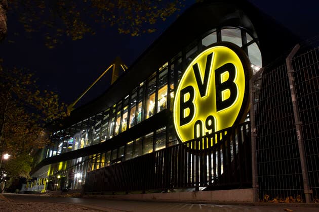 Football Champions League, 2 Matchday, Borussia Dortmund Zenit St Petersburg am 28 10 2020 Exterior view BVB Fanwelt, Logo, UEFA REGULATIONS PROHIBIT ANY USE OF PHOTOGRAPHS AS IMAGE SEQUENCES AND OR QUASI VIDEO Copyright: xChristopherxNeundorf Kirchner-Mediax