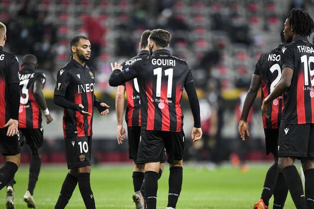 JOIE - FAIR PLAY - 10 ALEXIS CLAUDE MAURICE (NICE) FOOTBALL : Nice vs Hapoel Beer Sheva - Ligue Europa - 29 10 2020 FEP Panoramic 