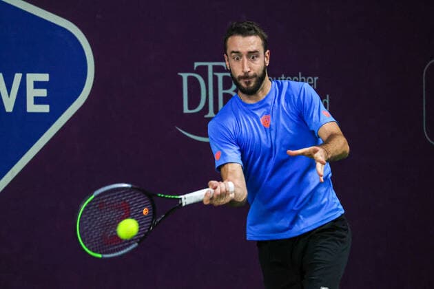 In the picture Nikola Milojevic SRB 7 TENNIS CHALLENGER HAMBURG presented by TANNENHOF, Hamburg, DTB Base Hamburg, 30 10 2020,