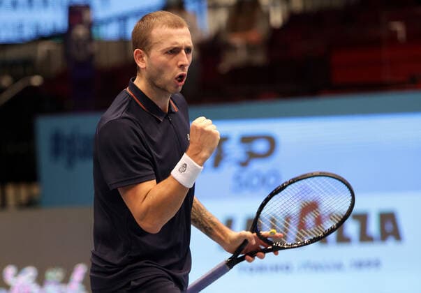 TENNIS - ATP, Tennis Herren Erste Bank Open VIENNA,AUSTRIA,30.OCT.20 - TENNIS - ATP World Tour, Erste Bank Open. Image shows the rejoicing of Daniel Evans (GBR). GEPAxpictures xWalterxLuger