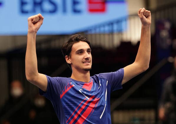 TENNIS - ATP, Tennis Herren Erste Bank Open VIENNA,AUSTRIA,31.OCT.20 - TENNIS - ATP World Tour, Erste Bank Open. Image shows the rejoicing of Lorenzo Sonego (ITA). GEPAxpictures xWalterxLuger
