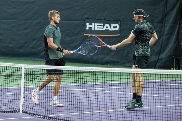 In the picture Lloyd GLASSPOOL GBR and Alex LAWSON USA TENNIS CHALLENGER HAMBURG presented by TANNENHOF, Hamburg, DTB Base Hamburg, 31 10 2020,