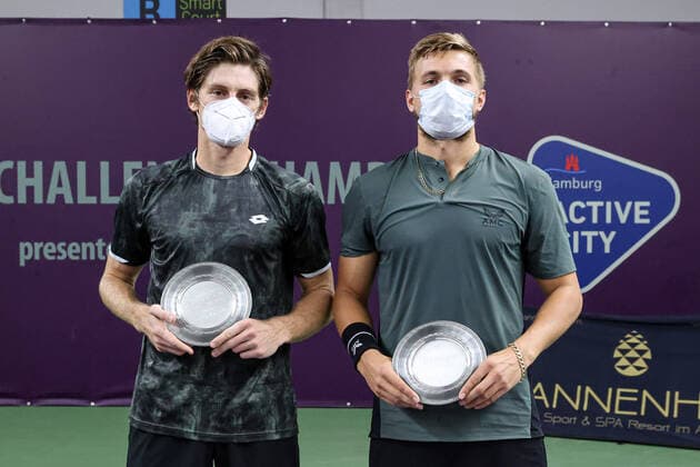 In picture 2 place double Alex LAWSON USA and Lloyd GLASSPOOL GBR TENNIS CHALLENGER HAMBURG presented by TANNENHOF, Hamburg, DTB Base Hamburg, 31 10 2020,