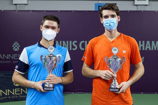 In the picture winner doubles Kamil Majchrzak POL 1 and Marc Andrea Huesler SUI TENNIS CHALLENGER HAMBURG presented by TANNENHOF, Hamburg, DTB Stützpunkt Hamburg, 31 10 2020