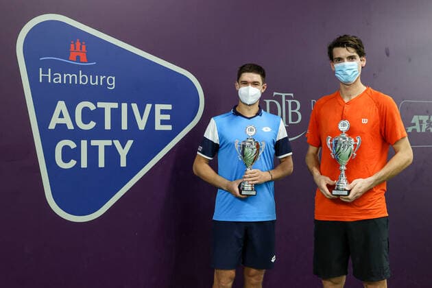 In the picture winner doubles Kamil Majchrzak POL 1 and Marc Andrea Huesler SUI TENNIS CHALLENGER HAMBURG presented by TANNENHOF, Hamburg, DTB Stützpunkt Hamburg, 31 10 2020