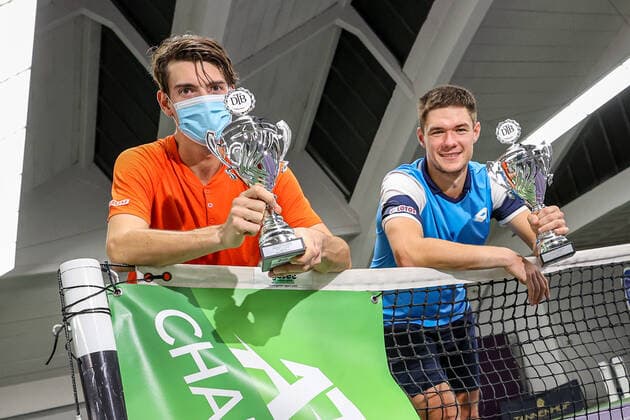 In the picture winner doubles Marc Andrea Huesler SUI and Kamil Majchrzak POL 1 TENNIS CHALLENGER HAMBURG presented by TANNENHOF, Hamburg, DTB Stützpunkt Hamburg, 31 10 2020