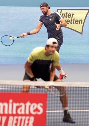 TENNIS - ATP, Tennis Herren Erste Bank Open VIENNA,AUSTRIA,01.NOV.20 - TENNIS - ATP World Tour, Erste Bank Open, final. Image shows Marcelo Melo (BRA) and Lukasz Kubot (POL). GEPAxpictures xWalterxLuger