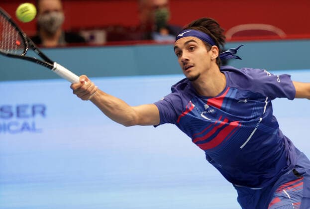 TENNIS - ATP, Tennis Herren Erste Bank Open VIENNA,AUSTRIA,01.NOV.20 - TENNIS - ATP World Tour, Erste Bank Open, final. Image shows Lorenzo Sonego (ITA). GEPAxpictures xWalterxLuger