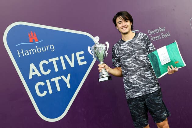 In the picture Taro Daniel JPN 2 winners 2020 TENNIS CHALLENGER HAMBURG presented by TANNENHOF, Hamburg, DTB base Hamburg, 01 11 2020,