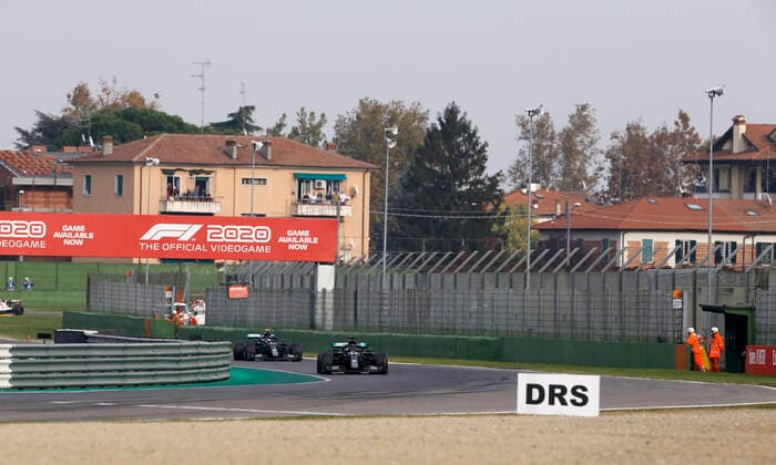 Motorsports FIA Formula One World Championship 2020, Grand Prix of Emilia Romagna, 44 Lewis Hamilton GBR, Mercedes AMG Petronas Formula One Team , 77 Valtteri Bottas FIN, Mercedes AMG Petronas Formula One Team , Imola Italy