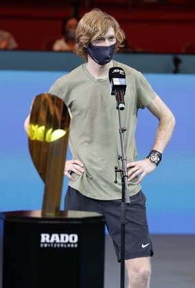 TENNIS - ATP, Tennis Herren Erste Bank Open VIENNA,AUSTRIA,01.NOV.20 - TENNIS - ATP World Tour, Erste Bank Open, final. Image shows Andrey Rublev (RUS). GEPAxpictures xWalterxLuger