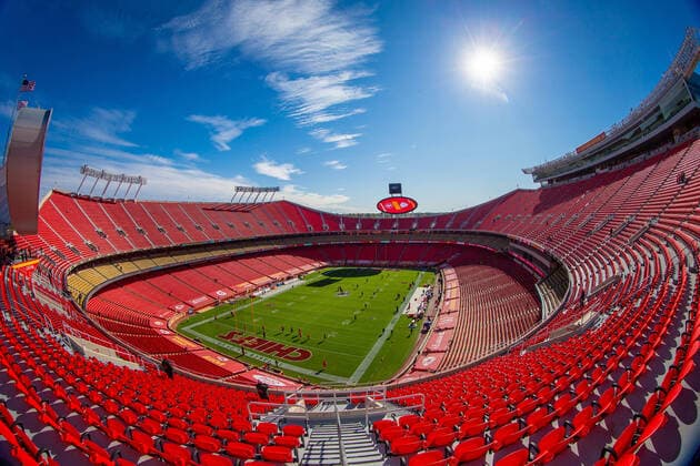 KANSAS CITY, MO - NOVEMBER 01: Empty Arrowhead stadium prior to the NFL, American Football Herren, USA game between the Kansas City Chiefs and the New York Jets on November 1, 2020 at Arrowhead Stadium in Kansas City, Missouri. (Photo by William Purnell Icon Sportswire) NFL: NOV 01 Jets at Chiefs Icon2011010054