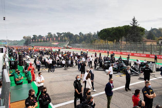 Motorsports FIA Formula One World Championship 2020, Grand Prix of Emilia Romagna, Starting grid Imola Italy