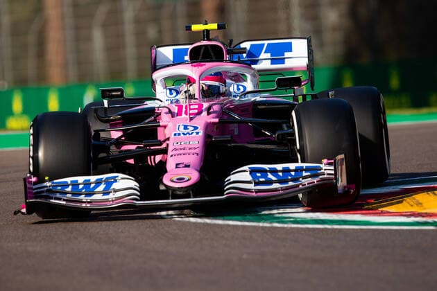 STROLL Lance (can), Racing Point F1 RP20, action during the Formula 1 Emirates Gran Premio Dell emilia Romagna 2020, Emilia Romagna Grand Prix, from October 31 to November 1, 2020 on the Autodromo Internazionale Enzo e Dino Ferrari, in Imola, Italy FORMULE 1 : Grand prix Emilie Romagne - Imola - Course - 01 11 2020 DPPI Panoramic 