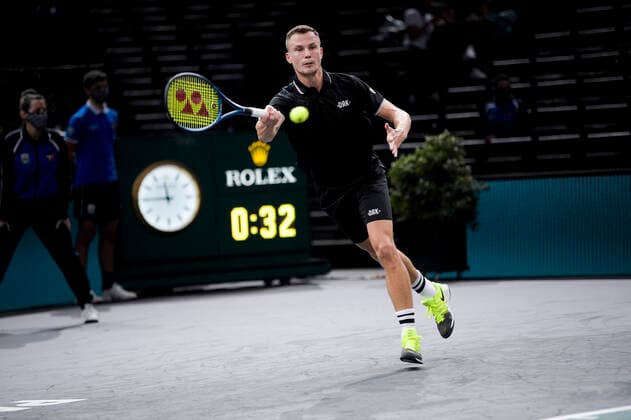 Marton Fuscovics (Hun) TENNIS : Rolex Paris Masters - 02 11 2020 JBAutissier Panoramic 