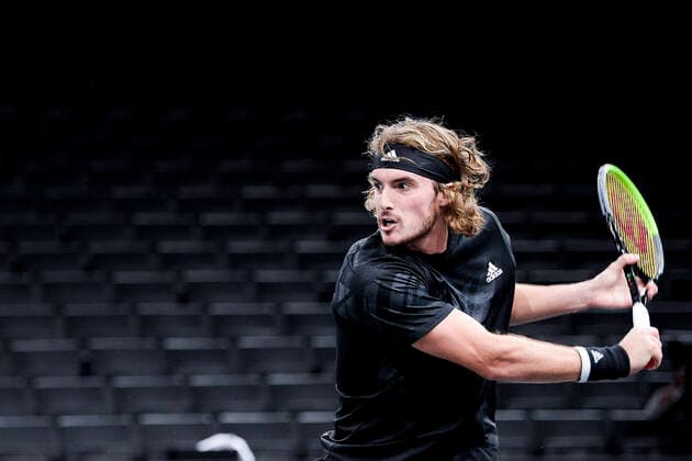 Stefanos Tsitsipas (Gre) TENNIS : Rolex Paris Masters - 03 11 2020 JBAutissier Panoramic 
