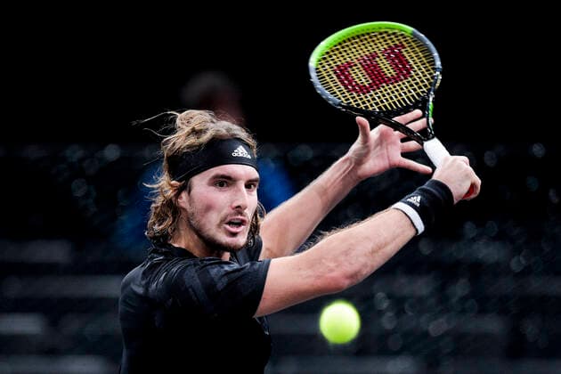 Stefanos Tsitsipas (Gre) TENNIS : Rolex Paris Masters - 03 11 2020 JBAutissier Panoramic 
