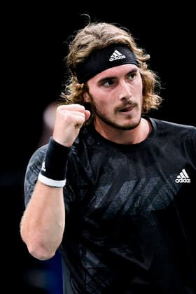 joie de Stefanos Tsitsipas (Gre) TENNIS : Rolex Paris Masters - 03 11 2020 JBAutissier Panoramic 