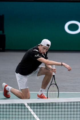 joie de Ugo Humbert (Fra) en fin de match TENNIS : Rolex Paris Masters - 03 11 2020 JBAutissier Panoramic 