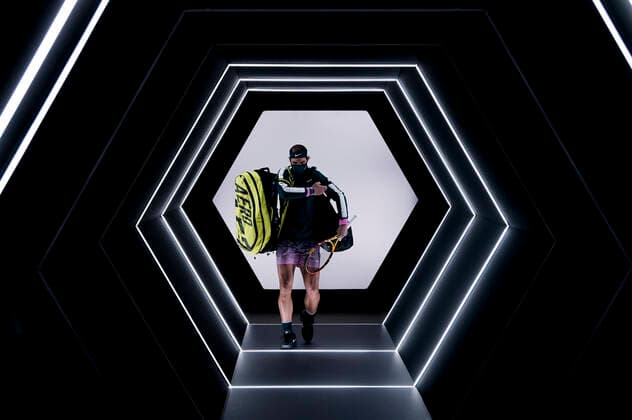 entree de Rafael Nadal (Esp) TENNIS : Rolex Paris Masters - 04 11 2020 JBAutissier Panoramic 