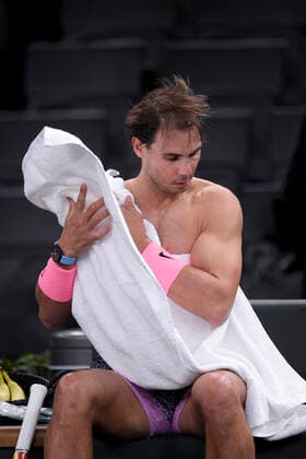 Rafael Nadal (Esp) torse nu TENNIS : Rolex Paris Masters - 05 11 2020 JBAutissier Panoramic 