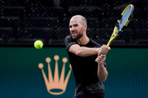 Adrian Mannarino (Fra) TENNIS : Rolex Paris Masters - 05 11 2020 JBAutissier Panoramic 