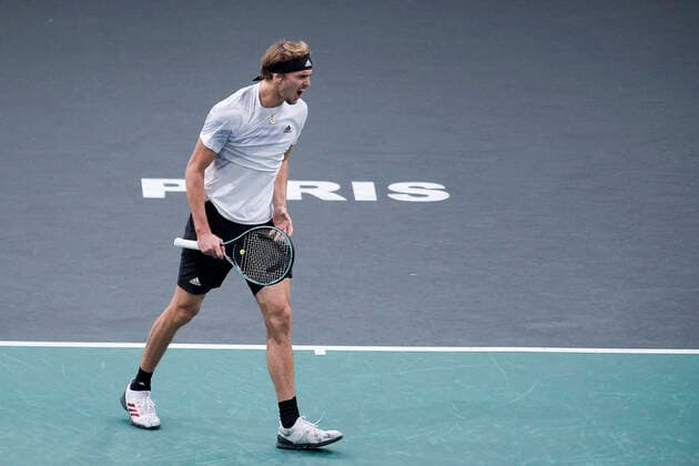 joie de Alexander Zverev (Ger) TENNIS : Rolex Paris Masters - 05 11 2020 JBAutissier Panoramic 