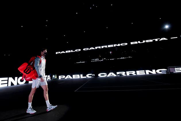 entree de Pablo Carreno Busta (Esp) TENNIS : Rolex Paris Masters - 06 11 2020 JBAutissier Panoramic 