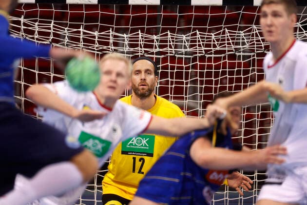 Düsseldorf, Germany, EHF Qualifying match for the European Handball Championship Germany Bosnia Herzegovina 25 21 on 05 11 2020 at the ISS Dome in Düsseldorf Goalkeeper Silvio HEINEVETTER Germany 3 v re