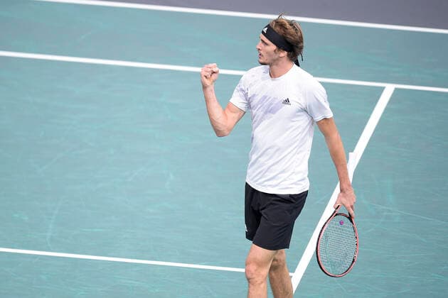 joie d Alexander Zverev (Ger) TENNIS : Rolex Paris Masters - 06 11 2020 JBAutissier Panoramic 