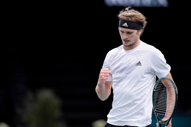 joie d Alexander Zverev (Ger) TENNIS : Rolex Paris Masters - 06 11 2020 JBAutissier Panoramic 