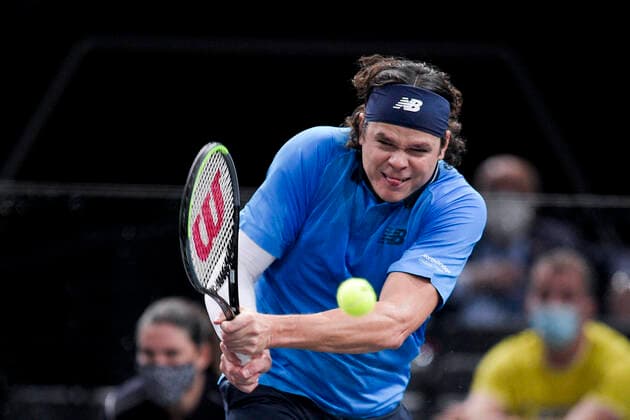 Milos Raonic (Can) TENNIS : Rolex Paris Masters Demi Finale - 07 11 2020 JBAutissier Panoramic 