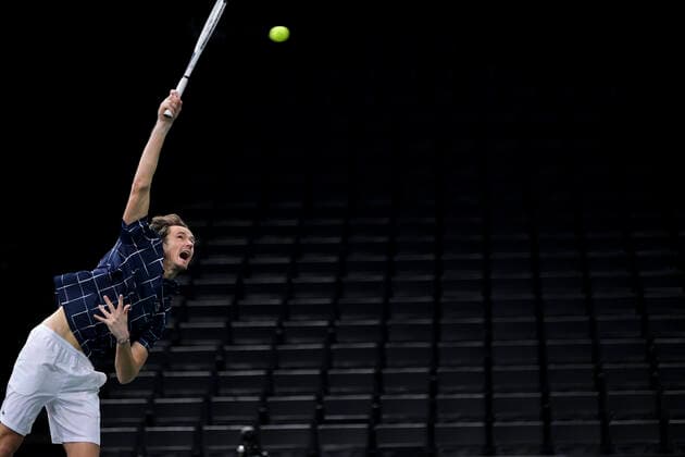 Daniil Medvedev (Rus) TENNIS : Rolex Paris Masters Demi Finale - 07 11 2020 JBAutissier Panoramic 