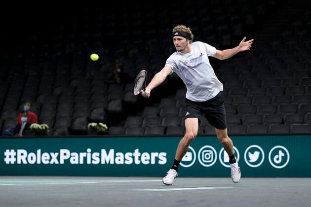 Alexander Zverev (Ger) TENNIS : Rolex Paris Masters Demi Finale - 07 11 2020 JBAutissier Panoramic 